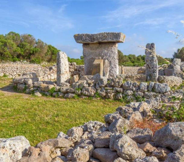 Talaiot de Trepuco, megalithic table-shaped Taula monument on Menorca island, Spain.